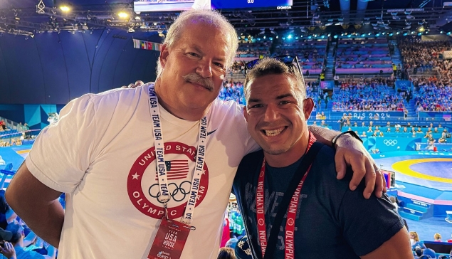 Chad Gable en visite aux Jeux olympiques de Paris